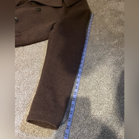 Mens Kennth Cole Reaction Double Breast Dress Peacoat Chocolate Brown EUC - Picture 14 of 15